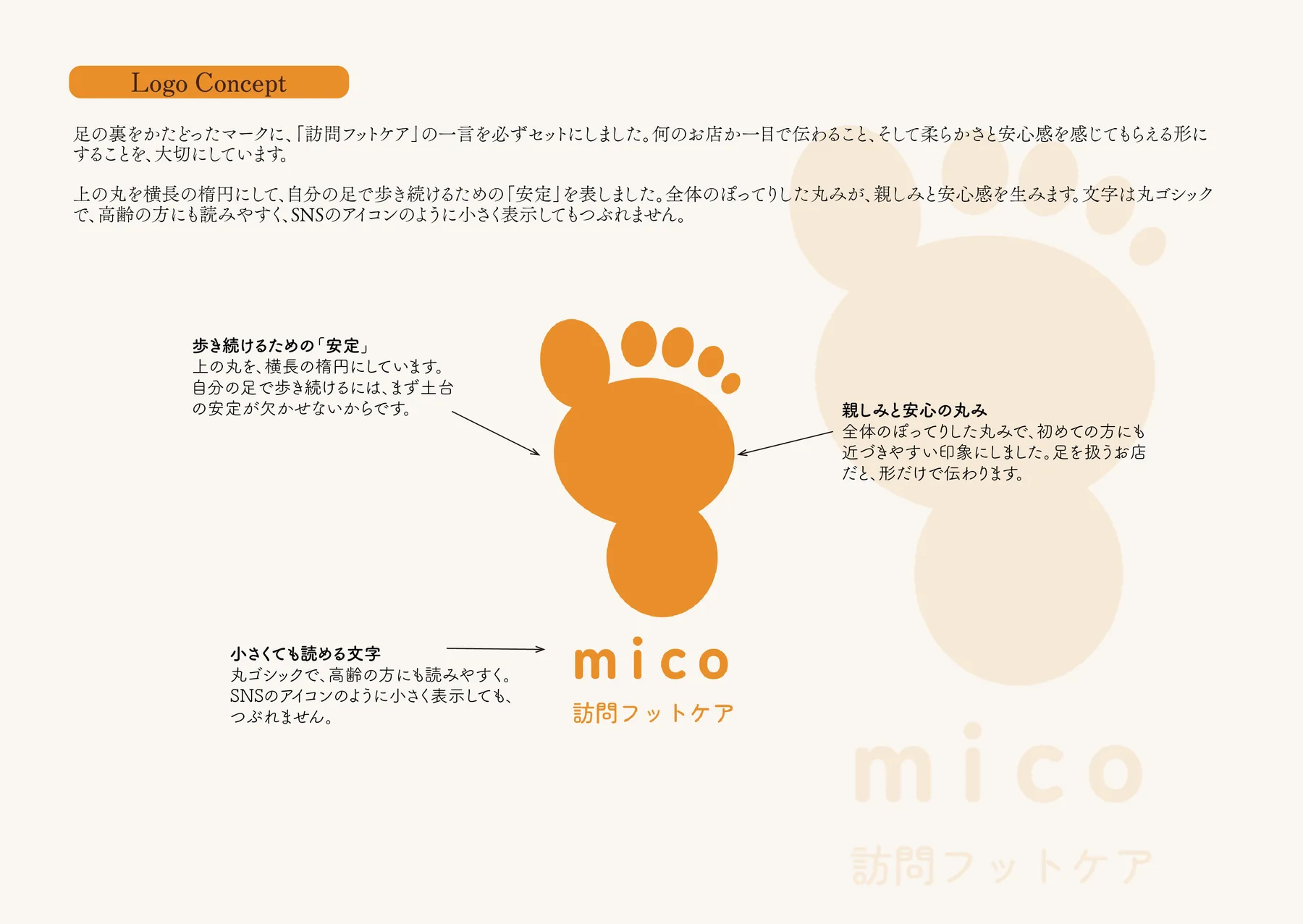 訪問フットケア「mico」 制作紹介 3／7